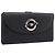 Christian Dior Long Wallet Leather Black Silver