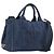 PRADA Canapa Hand Bag Denim 2way Blue Gold