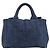 PRADA Canapa Hand Bag Denim 2way Blue Gold - vista 13