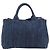 PRADA Canapa Hand Bag Denim 2way Blue Gold - vista 2