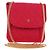 CHANEL Matelasse Chain Shoulder Pouch Cotton Red Gold CC
