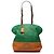 Fendi Green Medium Leather 2Bag Colorblock Tote