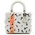 Dior White Medium Lambskin Floral Sequin Lady Dior