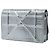 Diorama Wallet on Chain aus silbernem metallischem Lackleder mit Microcannage-Steppung - Ansicht 2