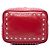 Prada Piccola Borsa Secchiello in Pelle di Vitello Morbida con Borchie Rossa - vista 3