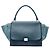 Trapèze Céline Borsa Trapeze Celine Blu in pelle di vitello drummed e camoscio Large