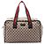 Borsa Duffle Gucci in tela GG beige con banda Web