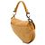 Dior Mini Saddle Bag aus braunem Samt mit Kristall-Details - Ansicht 2