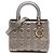 Dior Silver Medium Metallic Lambskin Cannage Lady Dior