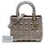 Dior Silver Medium Metallic Lambskin Cannage Lady Dior - vista 7