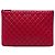 Clutch Chanel Red Large Quilted Lambskin O Case