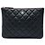 Clutch Chanel Black Small Quilted Caviar O Case