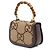 Borsa Gucci Beige Small Jumbo GG Canvas Web Bamboo 1947 con manico superiore - vista 2