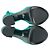 Prada Crystal Embellished Ankle Strap Platform Heels in Green Satin - view 14