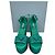 Prada Crystal Embellished Ankle Strap Platform Heels in Green Satin - view 16