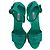 Prada Crystal Embellished Ankle Strap Platform Heels in Green Satin - view 5