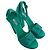 Prada Crystal Embellished Ankle Strap Platform Heels in Green Satin - view 6