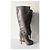 Casadei Botas altas de piel gris con tacón geométrico - vista 2