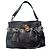Bolsa Michael Kors em couro preto com ferragens douradas