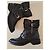 Gucci Leder-Bikerstiefeletten Schwarz GG Monogramm - Ansicht 4