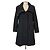 Mango Black Textured Knit Wool-Blend Coat