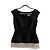 Autre Marque GIA STUDIOS Top de seda negro con flecos metálicos