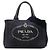 Borsa Tote Satchel Prada Small Canvas Canapa Logo Blu