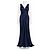 Vera Wang Satin-Abendkleid in Navy Blau