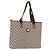 GUCCI GG Plus Supreme Web Sherry Line Tote Bag PVC Beige Gold