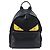 FENDI Monster Backpack Leather Nylon Black Silver - vista 13