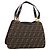 FENDI Zucca Canvas Hand Bag Black Gold Tone