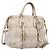 PRADA Gathered Hand Bag Leather 2way Beige Gold