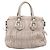 PRADA Geraffte Handtasche aus Leder 2way Grau Silber - Ansicht 2