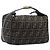 FENDI Zucca Canvas Vanity Cosmetic Pouch Brown Gold Tone