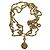 Collana Chanel anni '80 a tripla catena con medaglione e cristalli