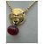 Collana Chanel Lion placcata oro con perla rossa - vista 3