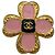 Spilla Chanel Vintage Fiore Rosa e Logo CC Dorato