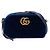 Gucci Borsa a tracolla Small GG Marmont Matelassé in velluto blu