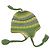 Autre Marque Bonnet en laine tricoté multicolore avec pompons