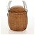 Cesto Salvatore Ferragamo Basket Gancini in pelle e vimini - vista 3