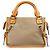 Chloé Borsa Tote Harley in tela beige tan - vista 3