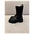 Dior Schwarze Leder-Stiefeletten mit Profilsohle - Ansicht 3