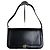 Vintage Givenchy Leder-Schultertasche Schwarz Gold