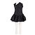 Autre Marque SHUSHU/TONG Schwarzes Wollkleid mit Rüschen