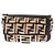 Borsa di paglia Fendi con logo marrone