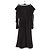 Autre Marque Vestido ERIN FETHERSTON de seda negro con rayas plateadas