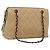 CHANEL Matelasse Chain Shoulder Bag Lamb Skin Beige Black CC