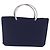 CHANEL Hand Bag Cotton jersey Navy Silver CC - vista 3