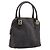 FENDI Hand Bag Leather Dark Brown Gold Tone