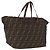 FENDI Zucca Canvas Hand Bag Black Brown